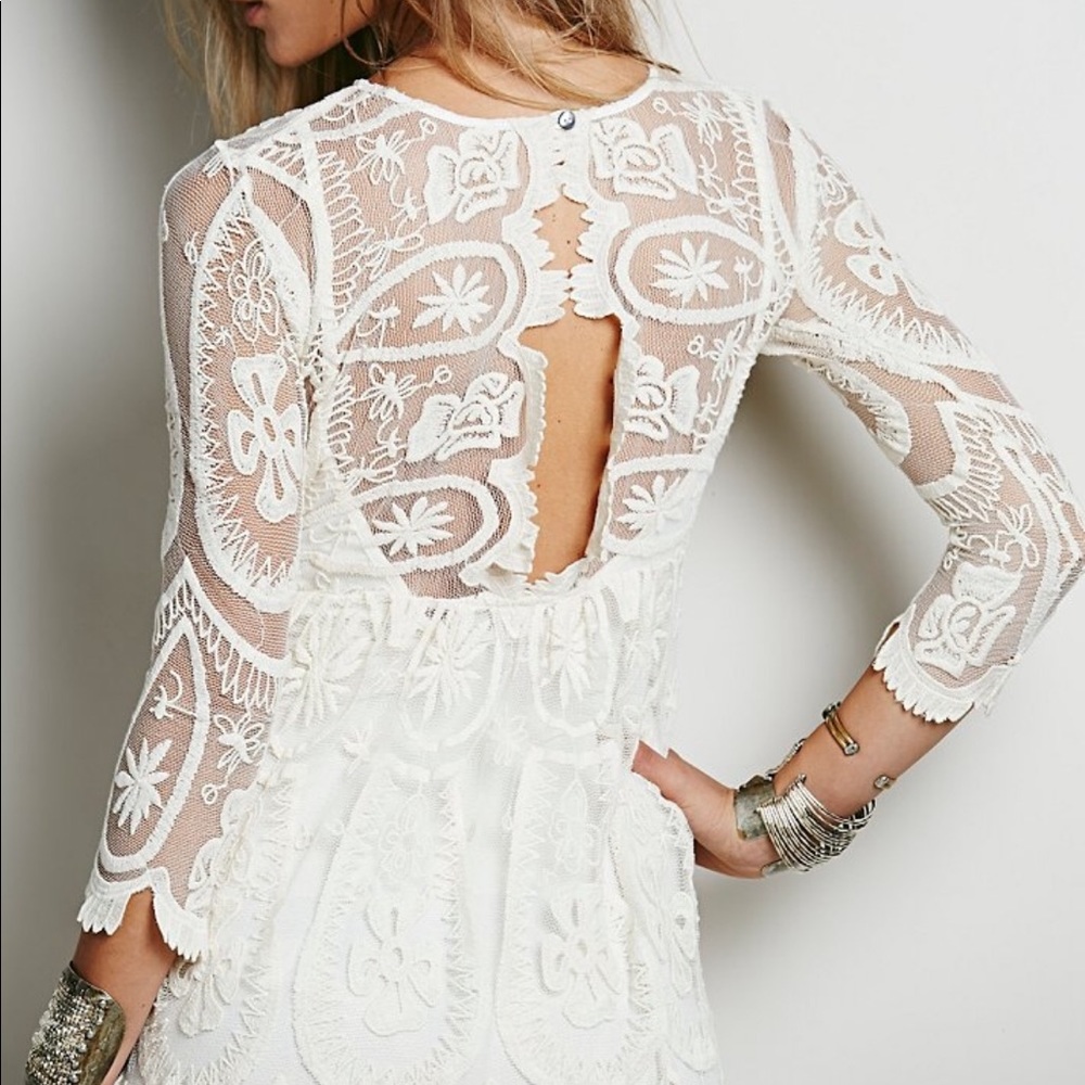 Free People White Lace Dress